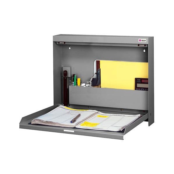 Datum Wallwrite Fold-up Desk, Non-Locking, 20W x 3-3/8D x 16-3/8H, Gray WW-101-T47 - main
